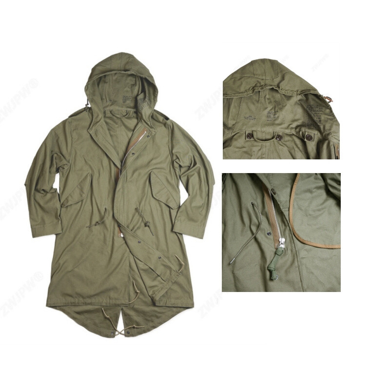 U.S. Army M-1951 Fishtail Parka M51 Vintage Military Trench Coat