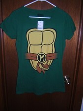 Teenage Mutant Ninja Turtles Michelangelo Womens Size Small Costume Shirt TMNT