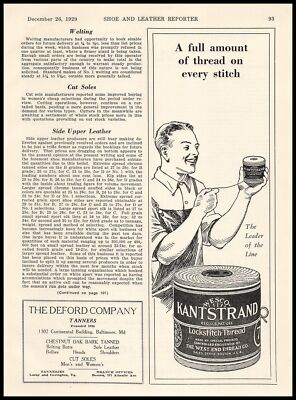 1929 Kantstrand Boston Lockstitch Thread ''Full Amount On Every Stitch'' Print Ad