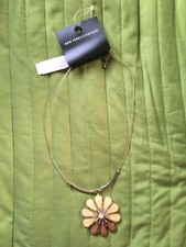 New York Co Silver Tan Necklace Dia 8" NWT List 19.99