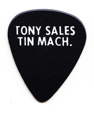 Vintage David Bowie Tin Machine Tony Sales Black Guitar Pick - 1989 Tour