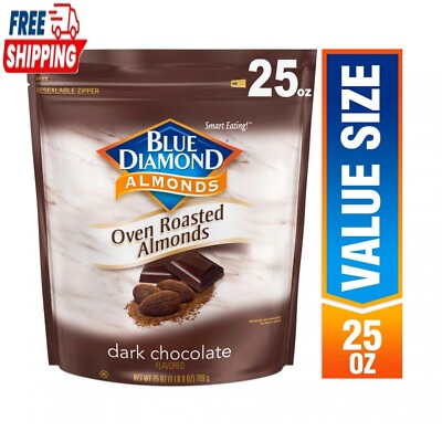 Blue Diamond Almonds Oven Roasted Dark Chocolate Almonds 25 oz.