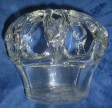 Unique HAND BLOWN Clear ART GLASS VASE w/ 17 HOLES For FLOWER ARRANGEMENTS, Exc