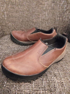 LL Bean Slip-Ons Walnut Brown Leather  Mens Size 7.5 M