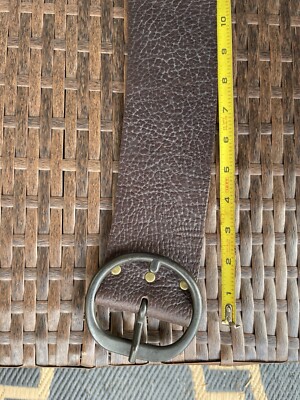 Vintage Brown Frank & Eileen Leather Wide Waist Plain Belt  display picture 1
