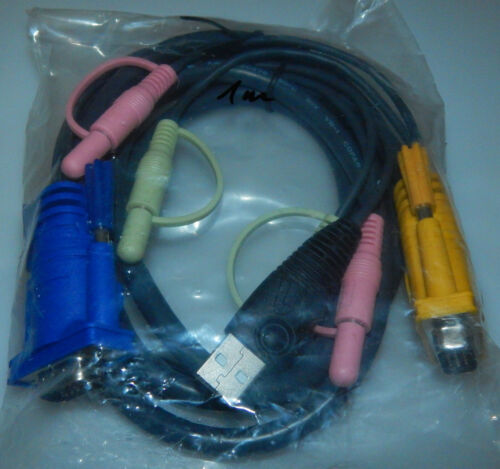 1m KVM Anschlusskabel Octopus Kabel USB + VGA Stecker -> VGA für Aten CS1734B - Bild 1 von 2