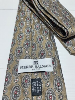 Pierre Balmain Krawatte Tie 100% Seide Silk Mehrfarbig Kreise Blumen Krawatten A905