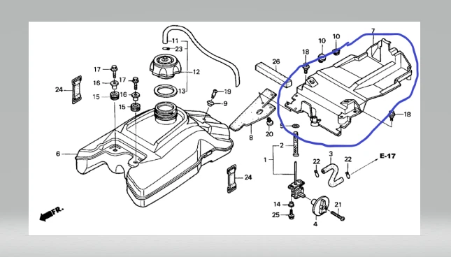 HONDA TRX400EX TRX400X, ЗАЩИТА БЕНЗОБАКА ТЕПЛОЗАЩИТНЫЙ ЭКРАН, 2008-2014, 17515-HN1-A70 - Изображение 2 из 2
