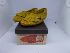 Vintage New Old Stock Lake Church Moccasins Color Gold Size 4B Hand Laced 2