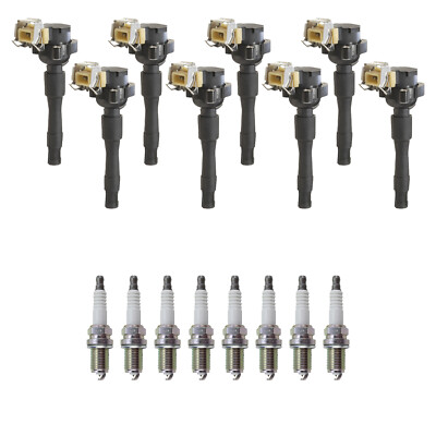 Hitachi 8 Ignition Coil & 8 NGK Platinum Spark Plugs Kit For 540i 4.4 V8 M62