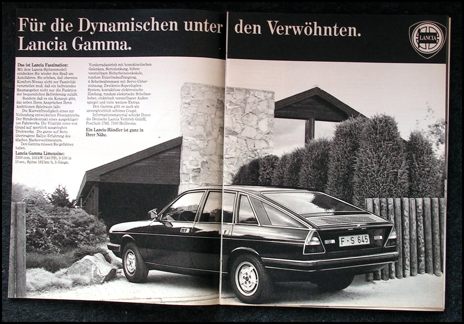 LANCIA GAMMA ORIGINALE Bomisa Logo Rear Badge Fregio Coupé Pininfarina EUR 79,00 - FR - Foto 3