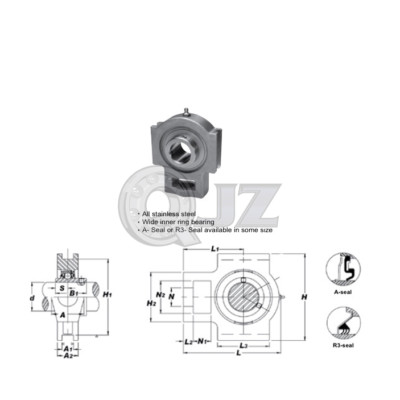 [Qty.1] New 1 1/8'' Bore SSUCT206-18 Take-Up Stainless Steel Mounted Bearing Unit