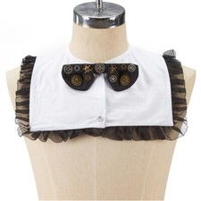 Steampunk Detachable False Collar Metal Gears Bowknot Half Shirts Dickey