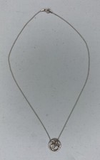 Used 925 Sterling Silver Mother/Daughter Hearts on 18" Italy Chain - 2.8 Grams