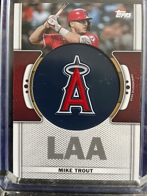 Mike Trout, 2023 Topps Commemorative Team Logo Patch Relic Card