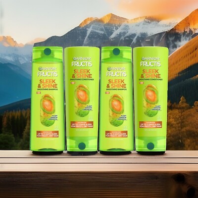 Lot Of 4-Garnier Fructis Sleek & Shine 2 Shampoo and 2 Conditioner 12oz Each