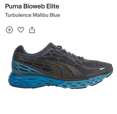 PUMA Bioweb Elite WebCage Eco-OrthoLite Gray Blue Running Lace Up Sneakers Shoes