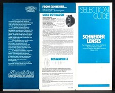 RARE SCHNIEDER LARGE FORMAT LENSES ORIGINAL SALES BROCHURE/POSTER 1970,s