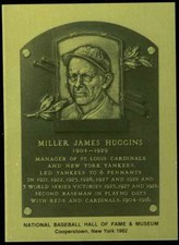 Miller Huggins Rare 1981-89 Hall of Fame Plaque Metallic Card St. Louis Cardinal