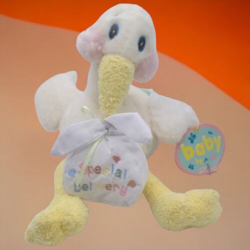 First and Main Baby Soft Stork Bird Special Delivery Beanbag Plush Rattle W/Tag - 第 1/11 張圖片