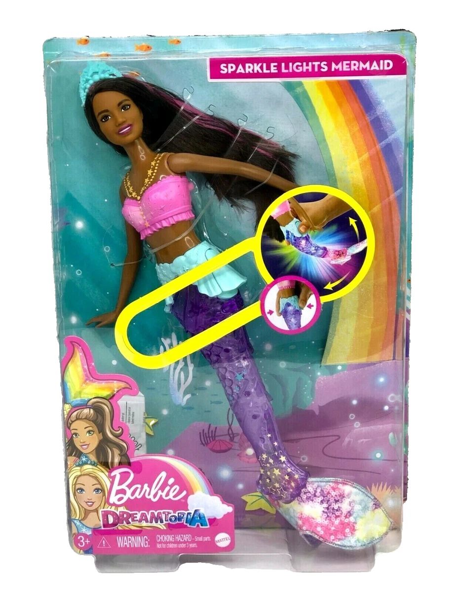 Barbie Dreamtopia Sparkle Lights Mermaid Doll African American