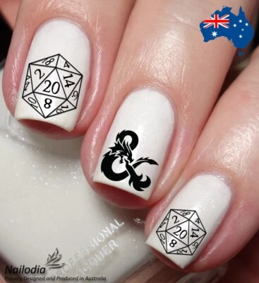 NAILODIA DnD Dungeons and Dragons Nail Art Decal Sticker Water Transfer Slider