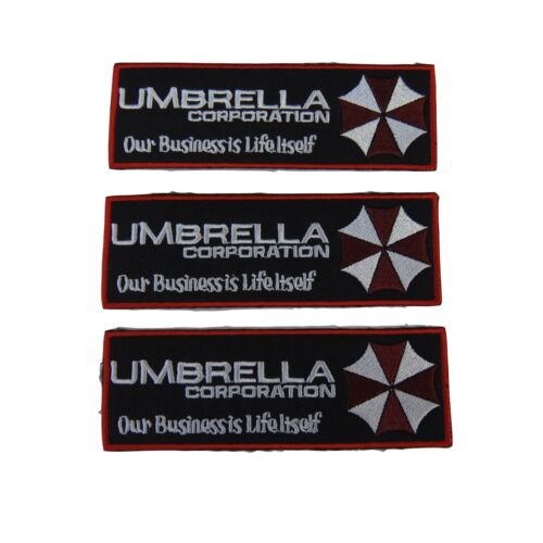 Resident Evil Series Umbrella Corporation Name Embroidered Patch Set of 3 - Afbeelding 1 van 1