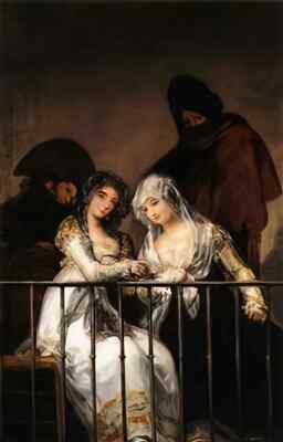 Francisco Goya A4 Foto Majas auf Balkon