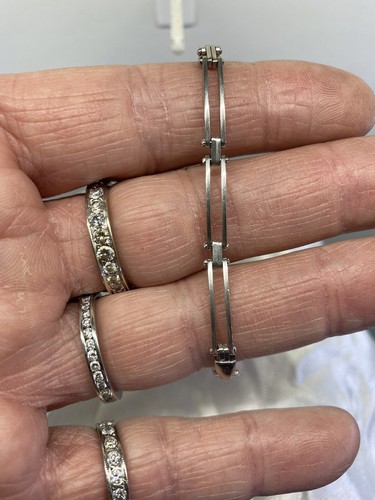 Fancy Sterling Silver Link Bracelet 7” - Picture 8 of 10