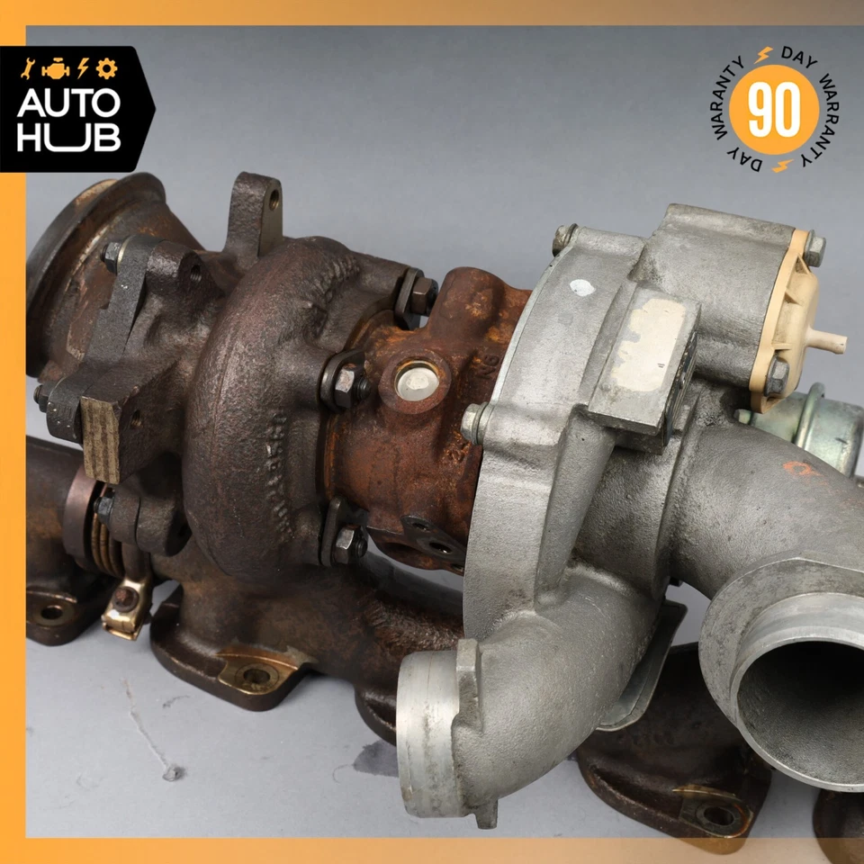 03-06 Mercedes R230 SL600 S600 turbocompresor turbo cargador colector lado izquierdo OEM Foto 3 de 4