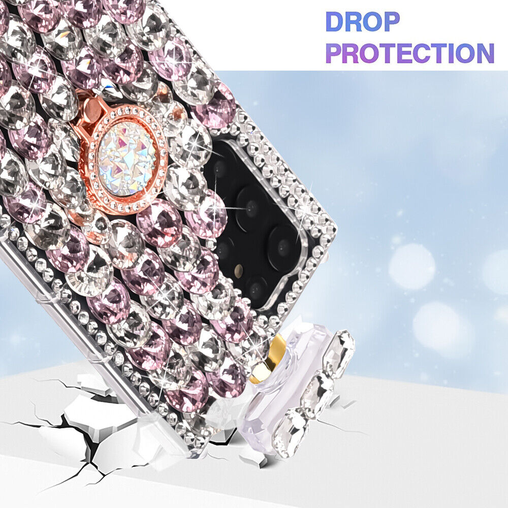 For SAMSUNG Galaxy S22 Ultra - Perfume Bottle Cover Case w/Gem Rhinestone  Strap