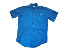 Vintage 80's Pepsi Salesman Uniform Shirt 80’s Button Up Royal Blue 16-16 1/2