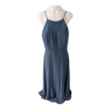 Jenny Yoo Collection Size 10  Shift Maxi Dress Blue Spaghetti Straps Sleeveless