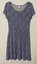 Women's OLD NAVY Blue/White Striped Casual T-Shirt Dress; Size XS