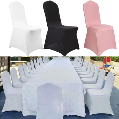 Elastan-Klappstuhlhussen, 12 Stück, Elfenbein – Universelle Passform Für Stühle 30-50cm Breit, Maschinenwaschbar