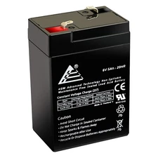 6V 5Ah Sealed Lead Acid Multipurpose Battery for Alarms, Motorcycles, and ATVs