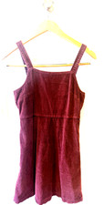 American Eagle Maroon Burgundy Corduroy Overall Jumper Dress Women's Size XS Y2K