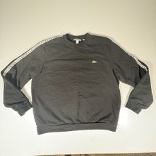Lacoste Sweatshirt Mens XL Black Cotton Crew Neck Classic Logo