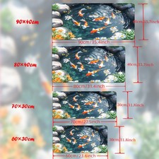 40 90cm XXL Carp Print Mouse Pad - Vibrant Koi Fish  for Lotus Design, Non-Slip