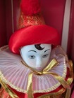 Vintage, Harlequin Porcelain Doll Jester Clown New In Box