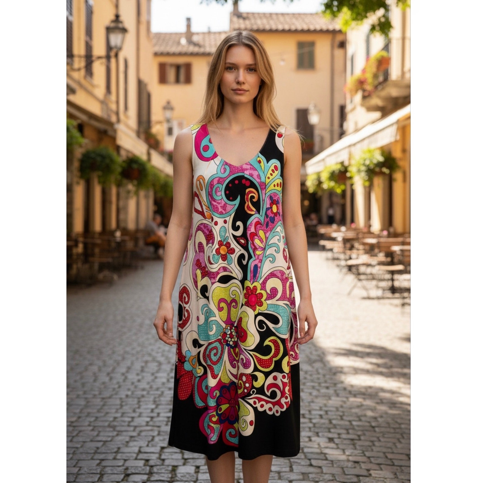 Vintage Reversible Psychedelic Patchwork Boho Sle… - image 1