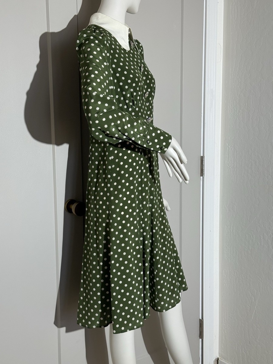L.K.Bennett Polka Dot Silk Tea Dress in Green | eBay L.K.Bennett Polka Dot Silk Tea Dress in Green | eBay