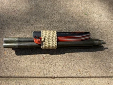 Original US Army Pup Tent Poles (3), Tent Pegs (5) & Rooe