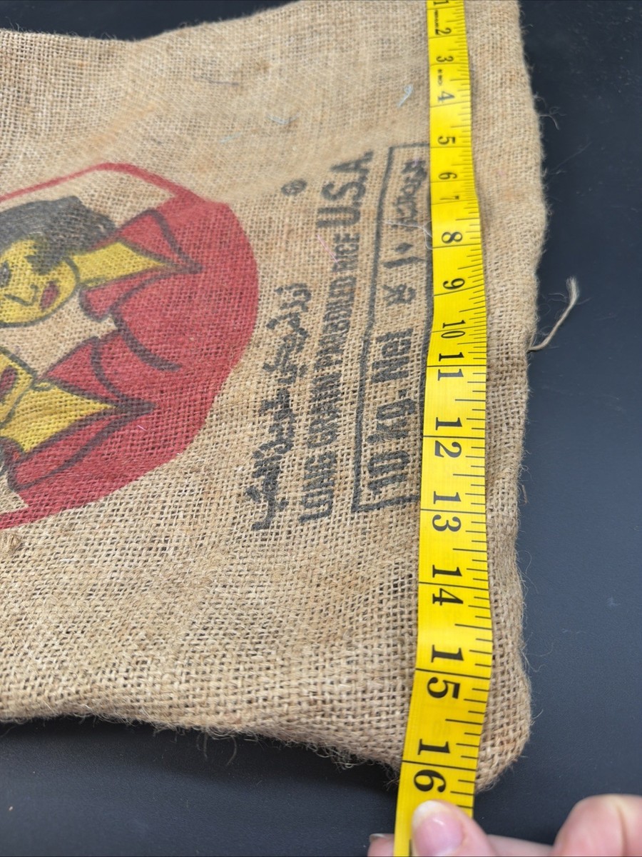 Vintage TWO GIRLS LONG GRAIN RICE USA BURLAP SACK BAG 2006 16x20