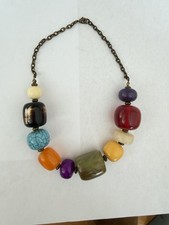 Colorful multi colour chunky plastic bead Statement necklace B6