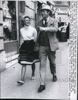 1962 Rome Actor Rex Harrison His Bride Be Rachel Roberts 8x6 Wirephoto