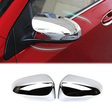 Chrome Rearview Mirror Side Cover Trim Fit For 14-19 Toyota Yaris 14 Vios Vitz