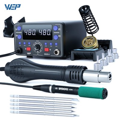 WEP T12 Soldering Station With Hot Air Gun Fast Heating Adjustable Temperature