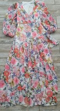 Eliza J Dress, Tiered Ruffle Floral, Sz 6, Midi, New W Tags