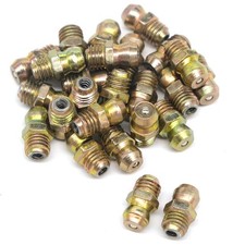 25 Pcs/Set 1/4-28 SAE-LT Copper Taper Thread Grease Zerk Nipple Fitting Straight